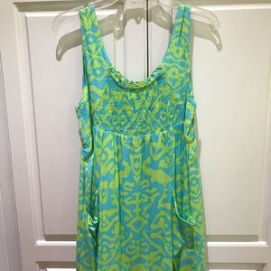 Escapa Sundress. Turquoise & Lime green. S.